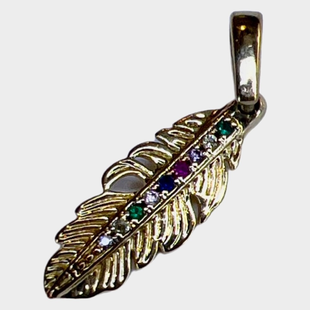 Melinda Maria Rainbow Feather Charm